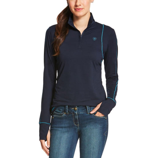 Boomerang Equestrian - Ariat Ladies Lowell 1/4 Zip Top New Navy