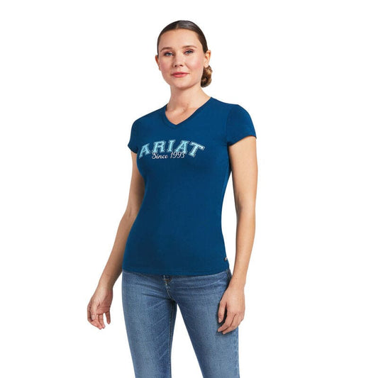 Ariat Ladies Since 1983 Short Sleeved T Shirt Blue Opal - Ladies T Shirt