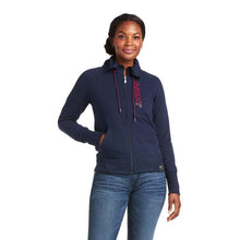  Ariat Ladies Team Logo Full Zip Sweatshirt Navy - Sweat Jacket