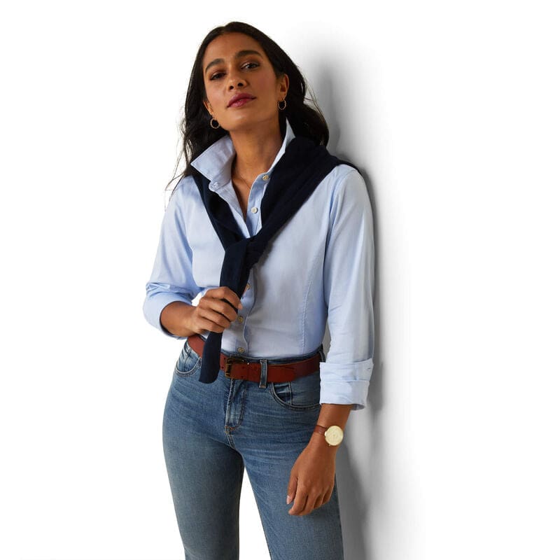 Ariat Ladies Tomales Shirt Powder Blue - Ladies Shirt