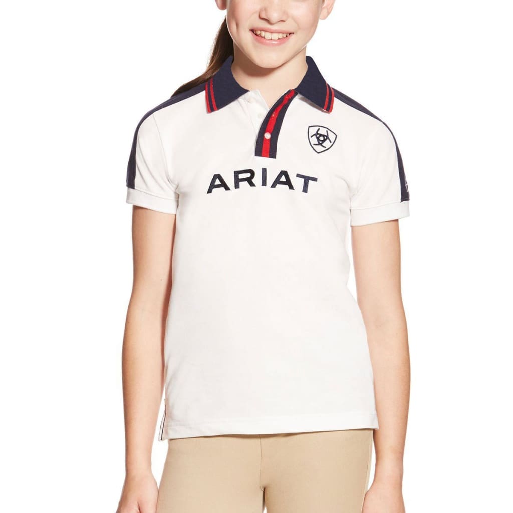 Ariat Youth New Team Polo White - Junior T Shirt