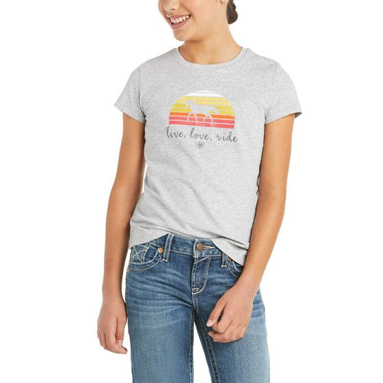 Ariat Youth T Shirt Live Love Ride Grey - Junior T Shirt