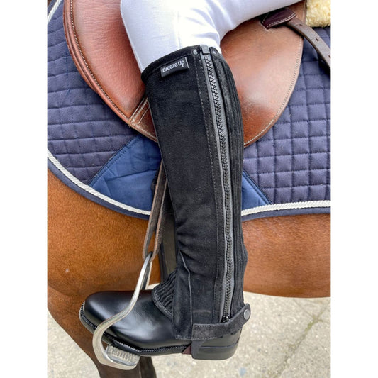 Boomerang Equestrian - Celtic Equine Black Suede Chaps Adult