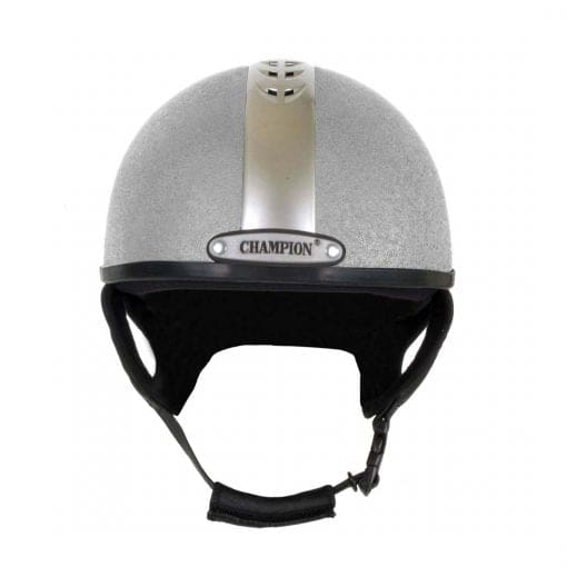 Champion Ventair Deluxe Jockey Helmet Silver/Silver - helmet