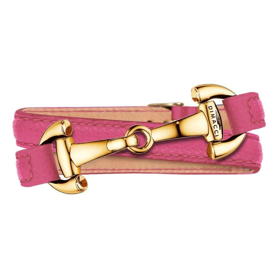 Dimacci Ladies Ascot Bracelet Fuchsia/Gold Clasp - Bracelet