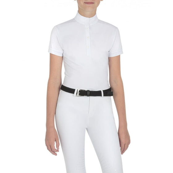 Equiline Girl’s Short Sleeved Competition Shirt JupiterK White - Competition Shirt
