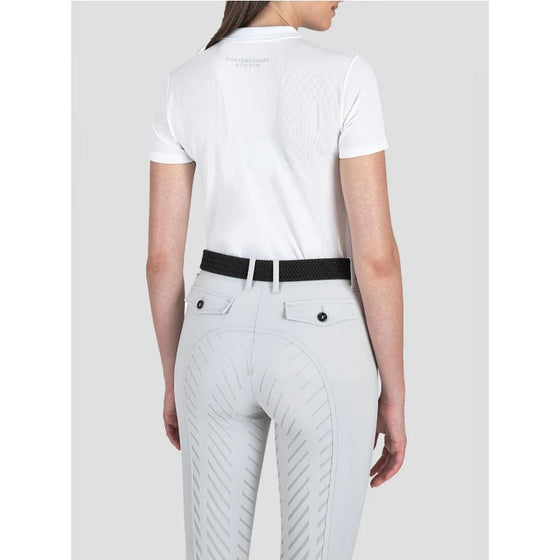 Equiline Ladies Seamless Polo Shirt Corinac White - WHITE / XS-S - Competition Shirt