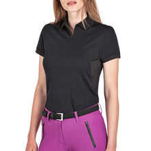  Equiline Ladies Short Sleeved Polo Cybelec Black - Polo Shirt