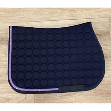  Equiline Saddle Pad Navy With 1 Purple Cord and Clear Rhinestones - PONY