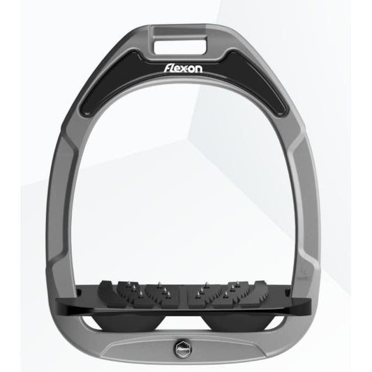 Boomerang Equestrian - Flex-On Composite Stirrups Dark Grey Frame/Black Tread/Black Springs Adult