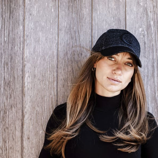 Boomerang Equestrian - Kentucky Black Glitter Baseball Hat