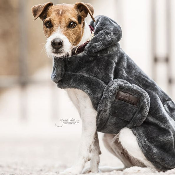 Kentucky Dog Coat Fake Fur Grey - Dog Coat