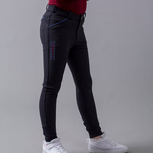 Boomerang Equestrian - KL Boy's E-Tec Knee Grip Breeches Kaden Navy