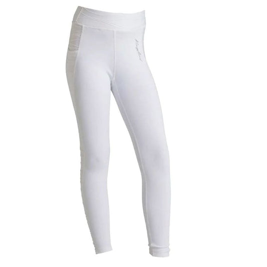 KL Girl’s F-Tec 2 Full Grip Riding Tights Kemmie White - Riding Tights