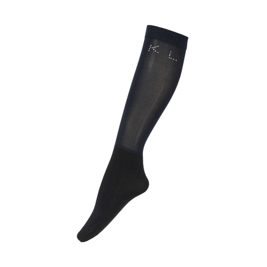 Boomerang Equestrian - KL Ladies Show Socks Dalary With Crystals - Pack of 2 Navy
