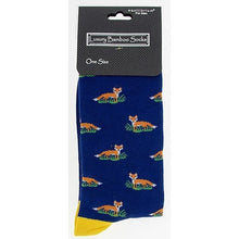  Men’s Bamboo Socks With Fox Motif Navy - ONESIZE - Socks