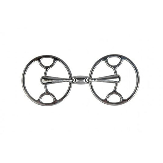 Boomerang Equestrian - Metalab Double Jointed Sliding Gag Loose Ring Snaffle Bit
