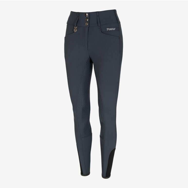 Pikeur Ladies Candela Grip Softshell Breeches Dark Shadow Grey Grip Boomerang Equestrian