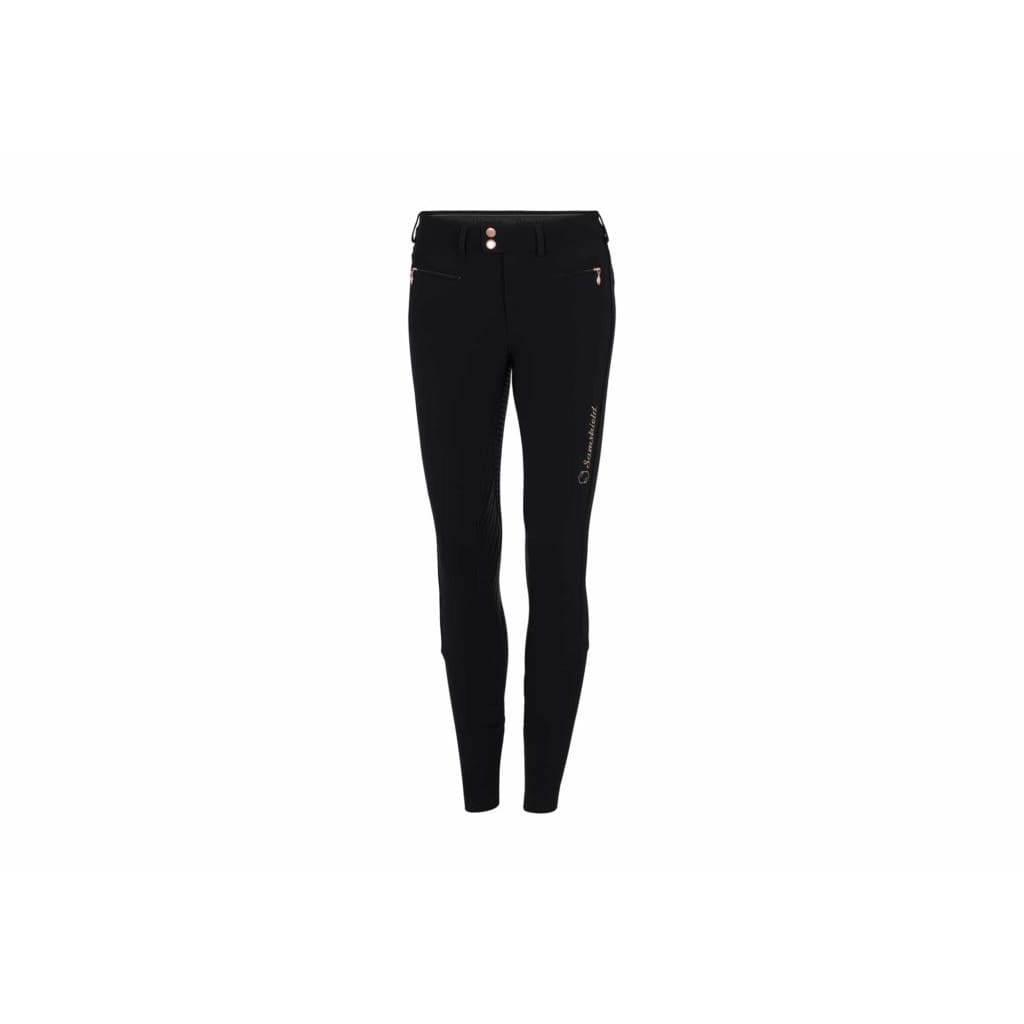 Samshield Ladies Full Seat Breeches Diane Black With Rose Gold Crystals