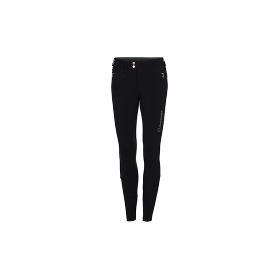 Samshield Ladies Full Seat Breeches Diane Black With Rose Gold Crystals
