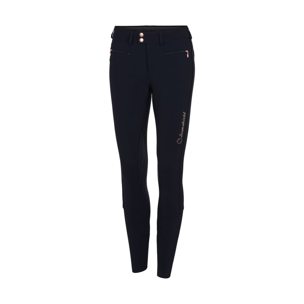 Samshield Ladies Full Seat Breeches Diane Navy With Rose Gold Crystals - Ladies Breeches