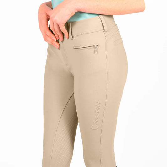 Boomerang Equestrian - Samshield Ladies Knee Grip Breeches Chloe Embroidery Sand