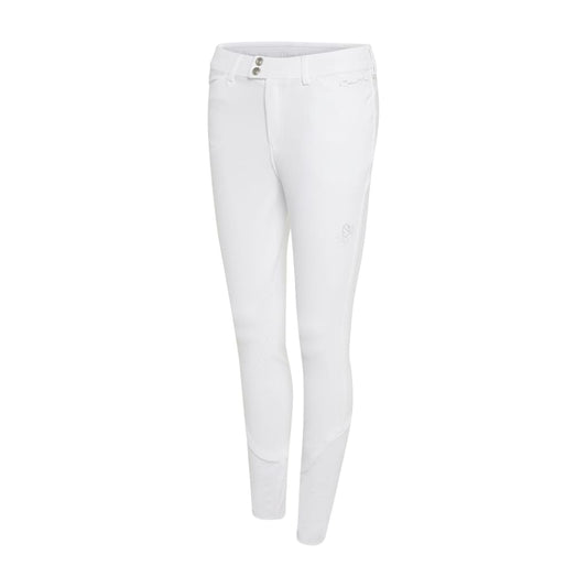Boomerang Equestrian - Samshield Ladies Knee Grip Breeches Jully Crystal Flower White/Tone