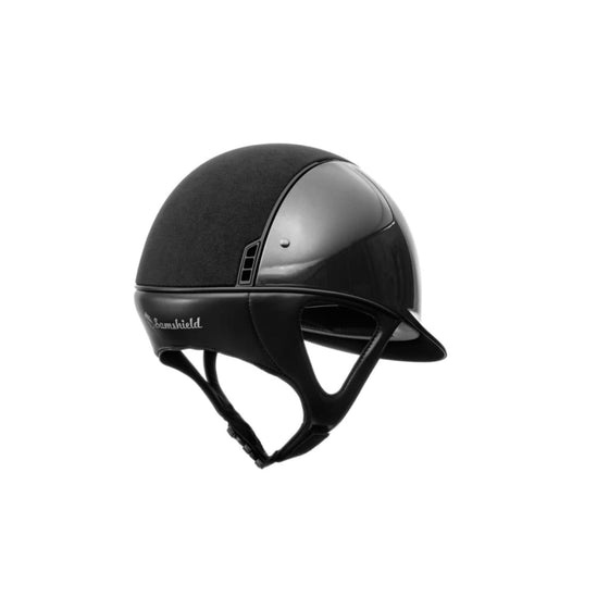 Samshield Limited Edition Matt Collection Standard Glossy Helmet Black With Alcantara Top & 5 Jet Hematite Swarowski Crystals - M / BLACK - 