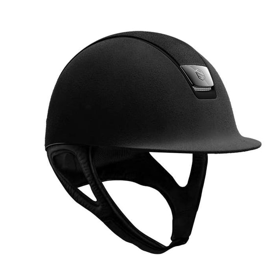 Samshield Premium Alcantara Black Helmet Black Trim & Black Chrome Blazon - Large / Black - helmet