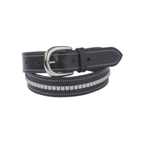 Sarm Hippique Black Belt With Silver Studs - Belt