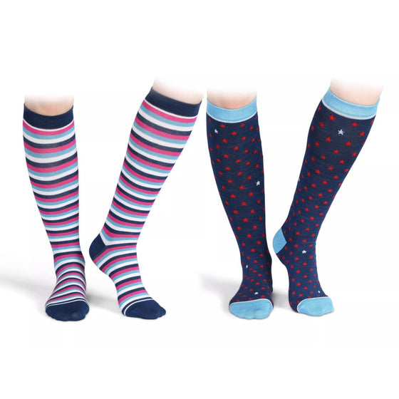 Shires Polka/Stripe Socks Pack of 2 - Apparel & Accessories