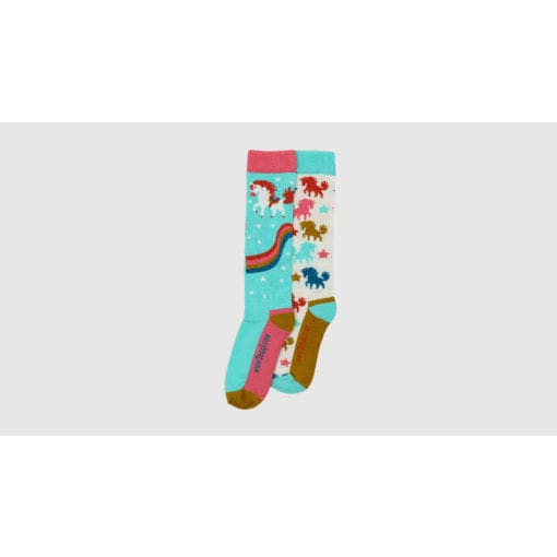 Toggi Children’s Socks - Rainbow Horse - Pack of Two - UK 10 - 3 - Socks