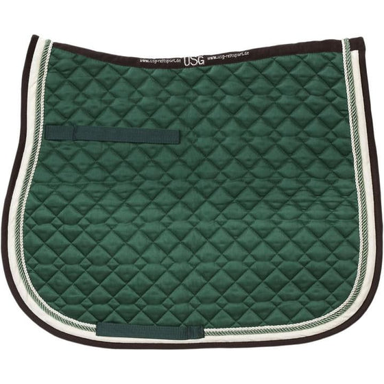 USG Quilted Saddle Pad and Ears Set Green/Brown - PONY - Saddle Pad